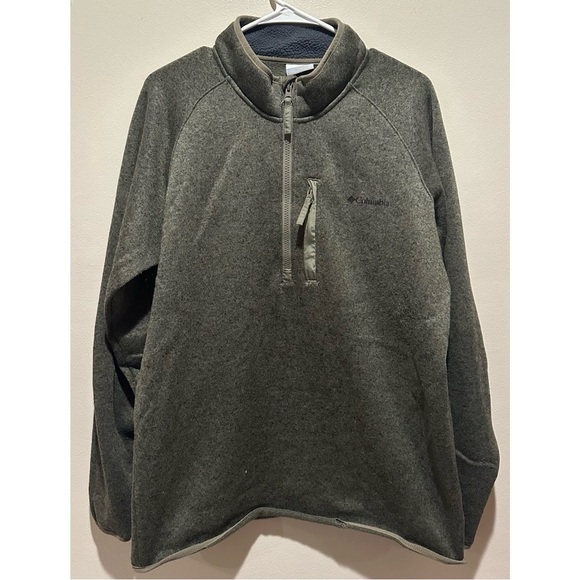 Columbia Men’s Canyon Point Sweater Fleece 1/2 Zip Size Large - Stone Green‎ - Picture 1 of 7